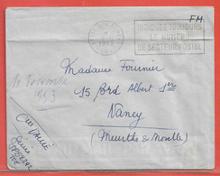 FRANCE LETTRE EN FRANCHISE DE 1953 POUR NANCY - Guerre D'Indochine / Viêt-Nam