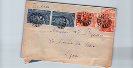 JOLIE LETTRE PAR AVION / GABON / LAMBARENE 1949 POUR LYN - Storia Postale