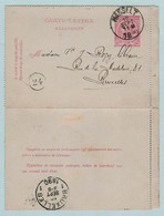 Kaartbrief, Carte Lettre De  HASSELT NAAR  BRUXELLES, Entier 46 - Letter Covers