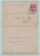 Kaartbrief, Carte Lettre Van Gand, Gent Naar Hainaut Morlanwelz ,met Opdrukzegels Capon Nr 46 - Enveloppes-lettres