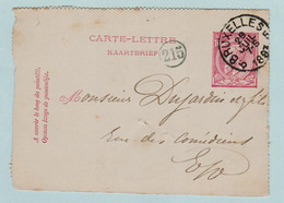 Kaartbrief, Carte Lettre  Mr Dujardin  Naar Bruxelles ,met Opdrukzegels Capon Nr 46 - Letter Covers