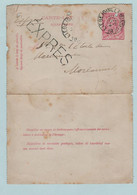 Kaartbrief, Carte Lettre, Express  , LIEGE ( GUILLEMAIN) Naar Morlanwelz  ,met Opdrukzegels Capon Nr 46 - Buste-lettere