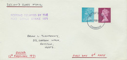 GB 15.2.1971 Machin Pre-Decimal 6 D On Superb Second Class Mail Letter- FDC - Machin-Ausgaben