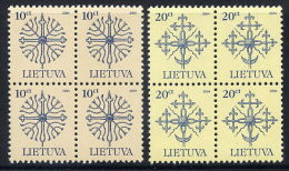 LITHUANIA 2004 Definitive 10c, 20c Dated 2004, Blocks Of 4 MNH / **.  Michel 717-18 C IV - Lituania