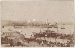 Australia Tasmania British Royal Navy War Ship HMS Powerful And Man-o-War R! RPPC Real Photo 12711 Post Card POSTCARD - Hobart