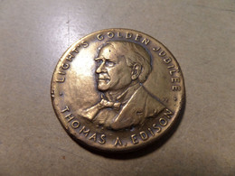 1879-1929 Thomas Edison - LIGHT'S GOLDEN JUBILEE - Dedicated To Better Vision - Lamp - Monedas Elongadas (elongated Coins)