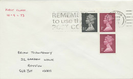 GB 1973 Machin 1 1/2P+1P+1P First Day Cover New Postage Rate 3 1/2P 1stCl - Série 'Machin'