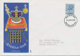 GB 1978 Machin 10 1/2 P Dull Blue Superb Ill. FDC FDI-CDS "NEWCASTLE UPON TYNE" - Machins