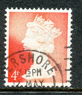 GB Machin 4 D. VFU MAJOR ERROR/VARIETY: COLOR VERMILION PARTLY MISSING - Machins