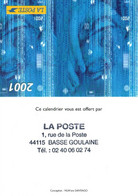 6797 Petit Calendrier De Poche 2001 (scan Recto-verso) La Poste BASSE GOULAINE  44 - Klein Formaat: 2001-...