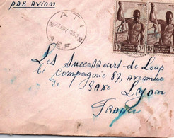 TCHAD / JOLIE LETTRE PAR AVION / ATI POUR LYON 1950 - Storia Postale