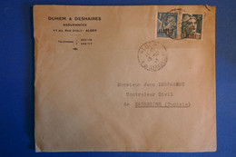 L20 ALGERIE BELLE LETTRE 1946 ALGER  POUR KASSERINE TUNISIE+ SURCHARGES +AFFRANCH INTERESSANT - Lettres & Documents