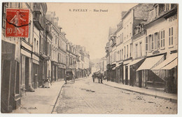 CPA 76 Pavilly Rue Postel  ANIMEE CIRCULEE  1907 - Pavilly