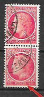 Variété Point Blanc Entre Postes Et 1 Fr Tenant à Normal Paire Du 1fr Cérès Rouge - Used Stamps