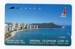 HAWAII DIAMOND HEAD Et WAIKIKI BEACH OAHU  TELECARTE JAPON - Hawaii