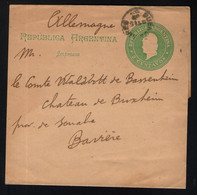 Streifband Drucksache (impresos) 15 ST 1897 An Graf Waldbott Von Bassenheim Zu Schloss Buxheim - Lettres & Documents