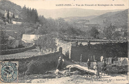 34-SAINT-PONS- VUE DE FRESCATI ET MONTAGNE DU SOMMAIL - Saint-Pons-de-Mauchiens