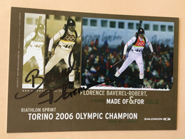 SKI - BIATHLON SPRINT - FLORENCE BAVAREL-ROBERT ...Signature...Autographe Véritable.... - Authographs