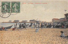 34-CETTE-LA PLAGE RESEVOIRS A PETROLE - Sete (Cette)