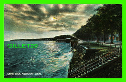 NEW HAVEN, CT - SAVIN ROCK, MOONLIGHT SCENE -  TRAVEL IN 1910 - PUB. BY E.P.J. CO - - New Haven