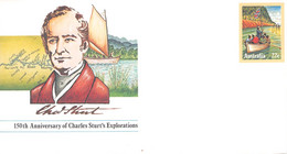 AUSTRALIA - Stationary ENVELOPE 22c CHARLES STURT'S EXPLORATIONS Unc /QD61 - Ganzsachen