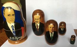 Poupées Russes Matrioska Poutine, Yeltsine, Gorbatchev, Brejnev Staline - Other & Unclassified