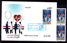 Fdc`s EGYPT 2020 DOCTORS ON FRONTLINES AGAINEST COVIDE PANDIMIC MNH PAIR . FDC . Read Shipping Policy Please - Brieven En Documenten