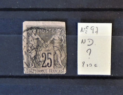 03 - 21 / France N°97 Non Dentelé // Papier Trop Fin Pour être Un Entier - 1876-1898 Sage (Type II)