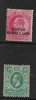 SOMALILAND 1903 1a, 1921 ½a SG 26, 73 MOUNTED MINT Cat £4 - Somaliland (Protectoraat ...-1959)