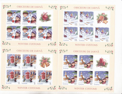 WINTER CUSTOMS,MINISHEET,FULL SET, MNH**,2018, ROMANIA. - Full Sheets & Multiples