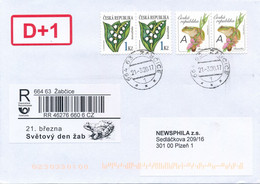 Czech Rep. / Comm. R-label (2020/14) Zabcice (village = "frogs"): March 21 World Frog Day (frog) (X0658) - Brieven En Documenten