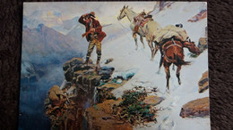 CPSM MEAT S NOT MEAT TILL IT S IN THE PAN BY CHARLES MARION RUSSELL COW BOY CHEVAL PRECIPICE - Tulsa