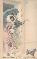Belles Dames Et Petit Chien Illustration De WICHERA M.M. Vienne Carte Précurseur - Wichera