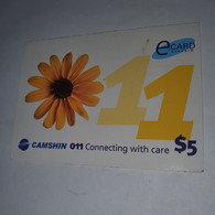 Cambodia-(KH-CAS-REF-0004)-E.card11-sunflower-(31)-(012-058-376-2349)-(31/12/2006)-($5)-used Card+1card Prepiad - Cambodge