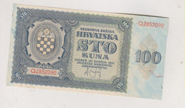 CROATIA WW II  100 Kn 1941 UNC - Kroatië