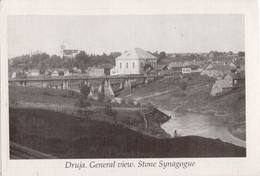 Z Druya / Druja, Judaica. General View With Synagogue - Weißrussland