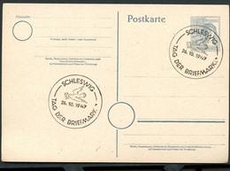 Postkarte P962 Alliierte Besetzung Sost. TAG DER BRIEFMARKE SCHLESWIG 1947 - Enteros Postales
