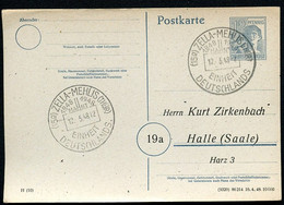 P962/06 Postkarte ZUDRUCK Zirkenbach Halle Sost.EINHEIT DEUTSCHLANDS Zella-Mehlis 1948 Kat.5,00 € - Entiers Postaux