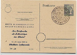 Postkarte P962 ZC/02 Zudruck Briefmarkenschau NIEDERSEDLITZ  Sost. 1948  Netto-Kat. 10,00 € - Postal  Stationery