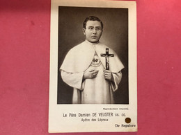 Père Damien De Veuster Apôtre Des Lépreux Relique Relkwie Reliek *1840 Tremelo +1889 Hawaï  - Pères Sacré-Coeur Louvain - Santini