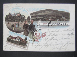 AK ATTERSEE Litho 1897 /////   D*48763 - Attersee-Orte