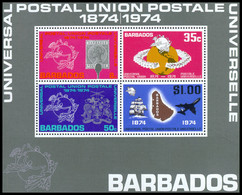 Barbados, 1974, UPU, Universal Postal Union, United Nations, MNH, Michel Block 5 - Barbados (1966-...)