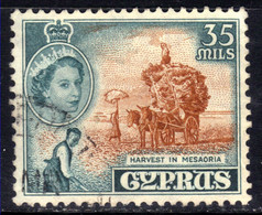 Cyprus 1955 -60 QE2 35mils Harvest In Mesaoria Used SG 181 ( 262 ) - Chypre (...-1960)