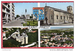 CPSM 69 Souvenir De SAINT PRIEST St Multivues 4 Vues  * Format CPA - Saint Priest