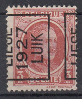 BELGIË - PREO - Nr 154 A (Kantdruk: K.R) - LIEGE 1927 LUIK - (*) - Typo Precancels 1922-31 (Houyoux)