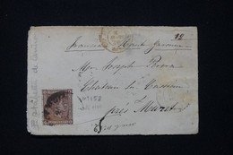 ESPAGNE -Enveloppe Pour La France En 1876, Affranchissement Alphonse XII 40c, Cachet Estafeda De Madrid Au Dos - L 90875 - Lettres & Documents