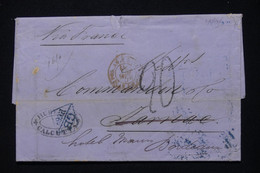 INDE ANGLAISE - Lettre De Calcutta Pour La France En 1870 , Voir Cachets Au Verso - L 90879 - 1858-79 Crown Colony