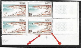 Variété 10f Royan Brun Rouge, Signatures Pie_ Au Lieu De Piel Bloc De 4 Neufs Sans Charnière - Used Stamps