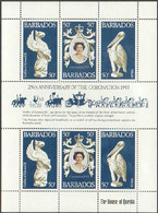 Barbados, 1978, Silver Jubilee Queen Elizabeth, Royal, MNH Sheet, Michel 441-443 - Barbados (1966-...)