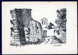 °°° Cartolina - Erice Via Del Quartiere Di Tramontana E Chiesa Di S. Antonio - Disegno Di Franco Puletto Nuova (l) °°° - Trapani